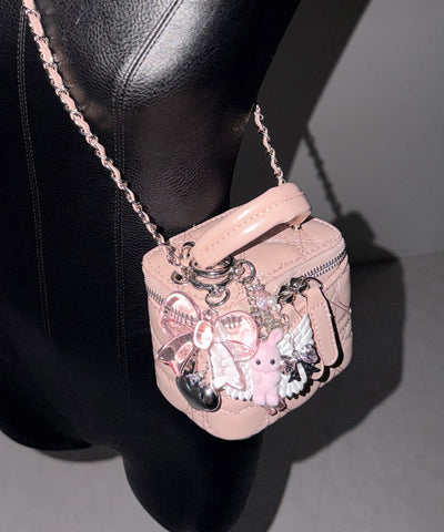 ハートキルティングミニバニティバッグ / heart quilted mini vanity bag