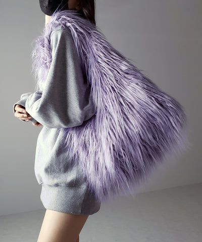 【 ５color 】シャギーファーワンハンドルショルダーバッグ ／ shaggy fur onehandle shoulder bag