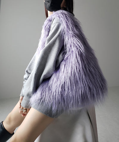 【 ５color 】シャギーファーワンハンドルショルダーバッグ ／ shaggy fur onehandle shoulder bag
