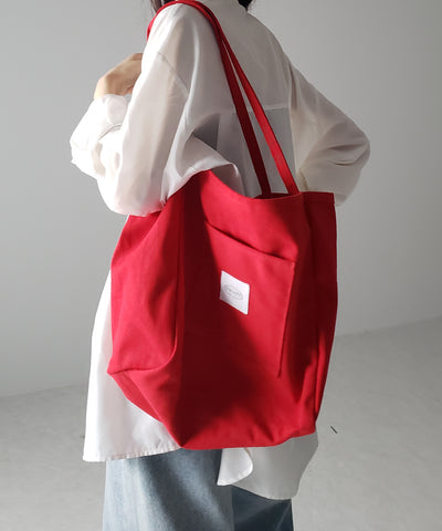 【 ７color ／大容量 】ミームセレクトオリジナルタグキャンバスカラートートバッグ ／ me+em select original tag canvas color totebag