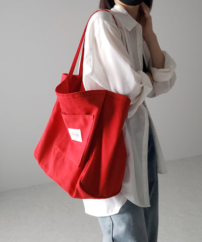 【 ７color ／大容量 】ミームセレクトオリジナルタグキャンバスカラートートバッグ ／ me+em select original tag canvas color totebag