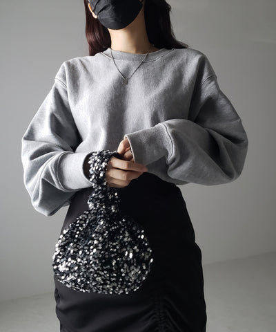 【 ５color 】２WAY スパンコール巾着ハンドバッグ