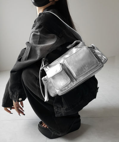 【 ３color 】４アウトポケットヴィンテージスクエアショルダーバッグ ／ 4 outpocket vintage square shoulder bag