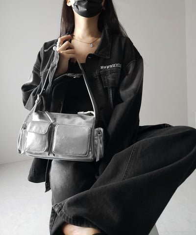 【 ３color 】４アウトポケットヴィンテージスクエアショルダーバッグ ／ 4 outpocket vintage square shoulder bag