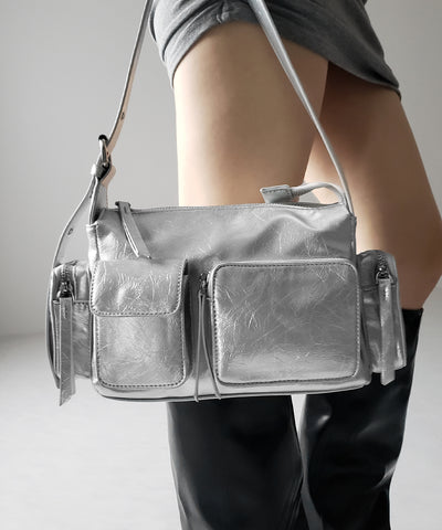 【 ３color 】４アウトポケットヴィンテージスクエアショルダーバッグ ／ 4 outpocket vintage square shoulder bag