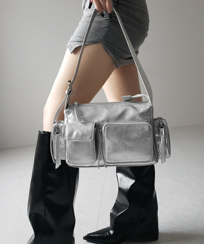 【 ３color 】４アウトポケットヴィンテージスクエアショルダーバッグ ／ 4 outpocket vintage square shoulder bag