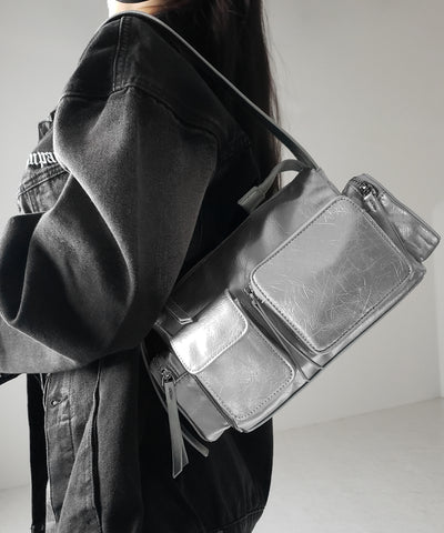 【 ３color 】４アウトポケットヴィンテージスクエアショルダーバッグ ／ 4 outpocket vintage square shoulder bag