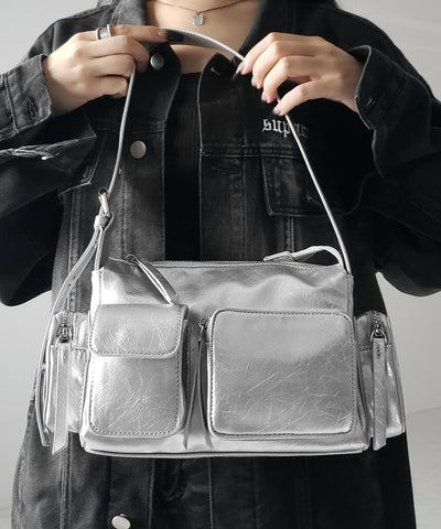 【 ３color 】４アウトポケットヴィンテージスクエアショルダーバッグ ／ 4 outpocket vintage square shoulder bag