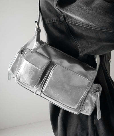 【 ３color 】４アウトポケットヴィンテージスクエアショルダーバッグ ／ 4 outpocket vintage square shoulder bag