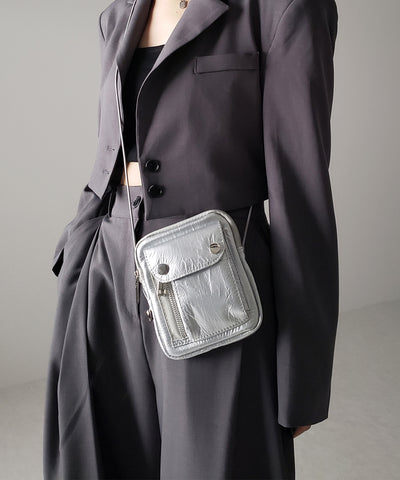 【 ２color 】メタリックドロストワンマイルミニショルダーバッグ