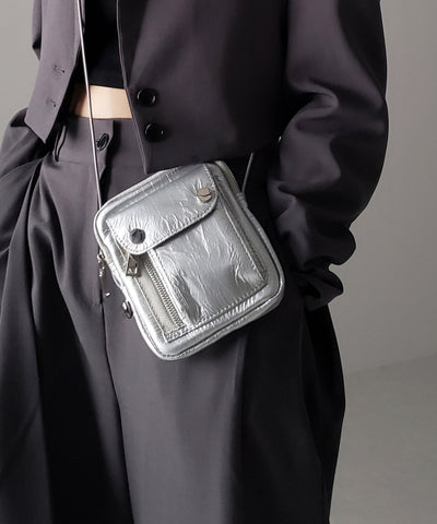 【 ２color 】メタリックドロストワンマイルミニショルダーバッグ