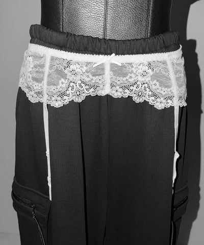 レースリボンストラップガーターベルト ／lace ribbon strap garter belt