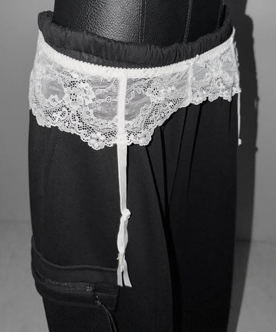 レースリボンストラップガーターベルト ／lace ribbon strap garter belt