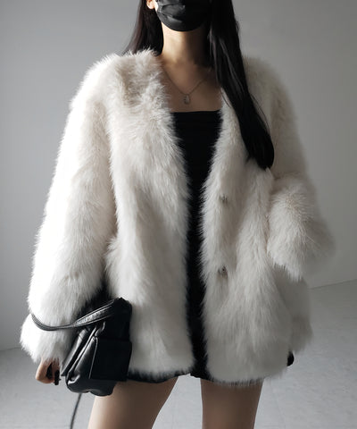 【 ４color 】ミンクライクフェイクファーボリュームコート ／ ｍink-like fake fur volume coat
