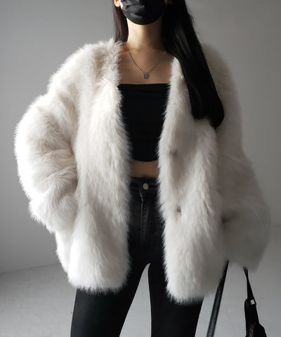 【 ４color 】ミンクライクフェイクファーボリュームコート ／ ｍink-like fake fur volume coat