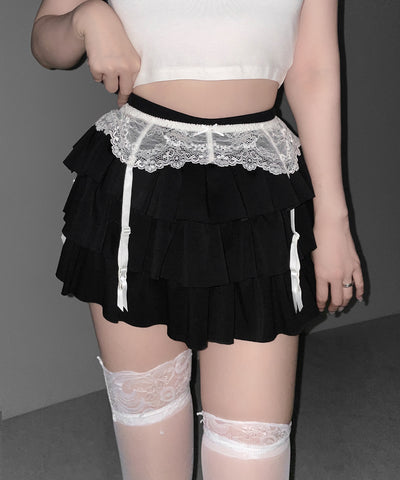 レースリボンストラップガーターベルト ／lace ribbon strap garter belt