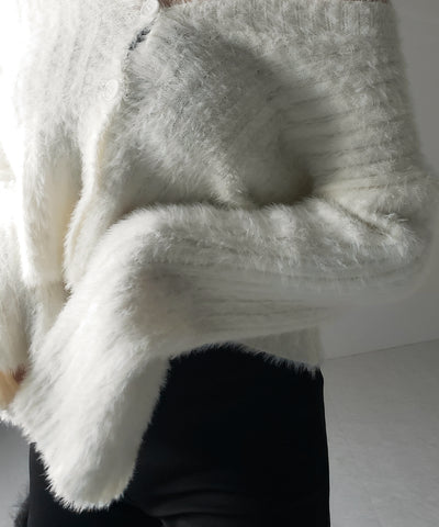 【 ３color 】ショートシャギーリブニットカーディガン ／ short shaggy lib knit cardigan