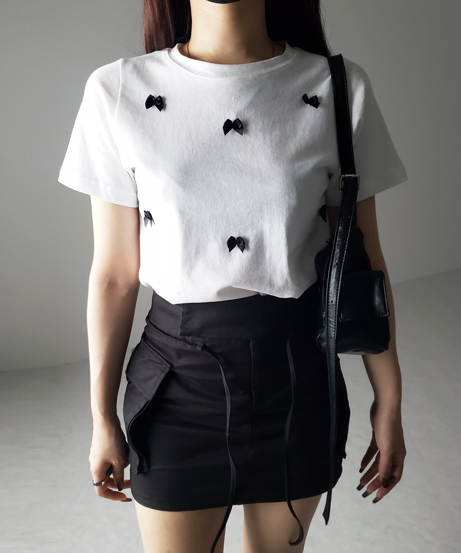 【 ４color 】ミニリボンバレエコアクロップドＴ ／ mini ribbon ballet core cropped Tee