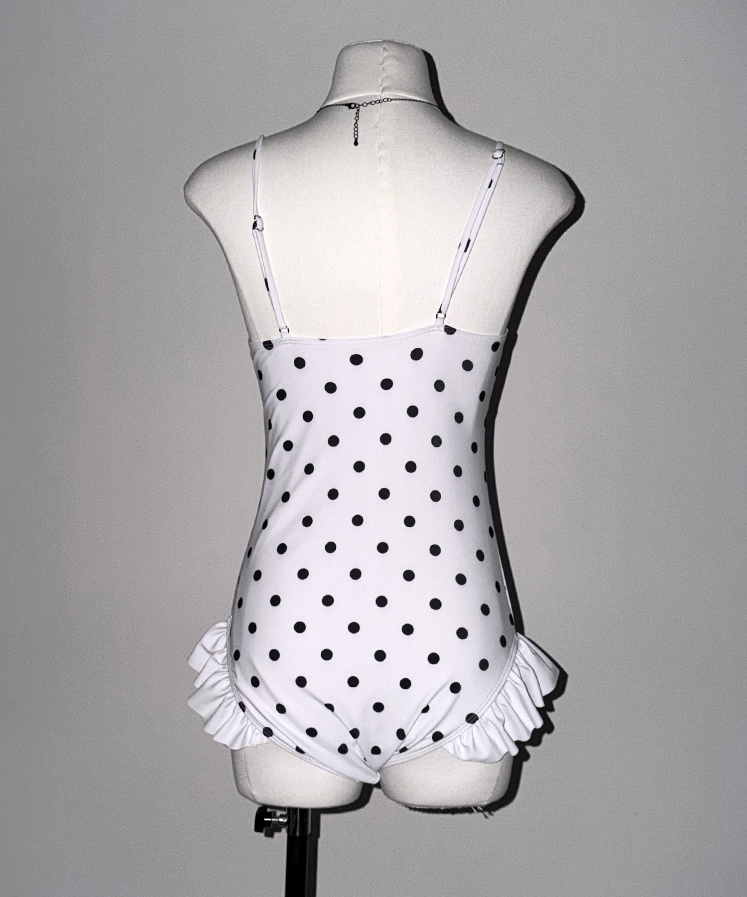 【 レディース水着 】ドットリボンフリルワンピース水着 ／ Dot ribbon frill onepiece swimwear