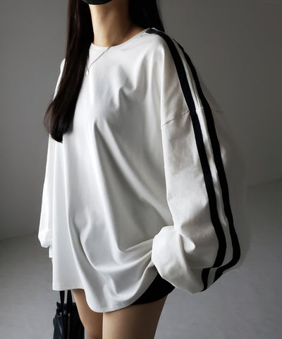 【 ２color 】サイドラインビッグＴシャツ ／ side line BIG Tee