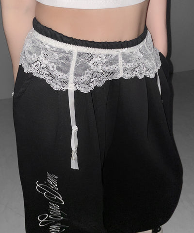 レースリボンストラップガーターベルト ／lace ribbon strap garter belt