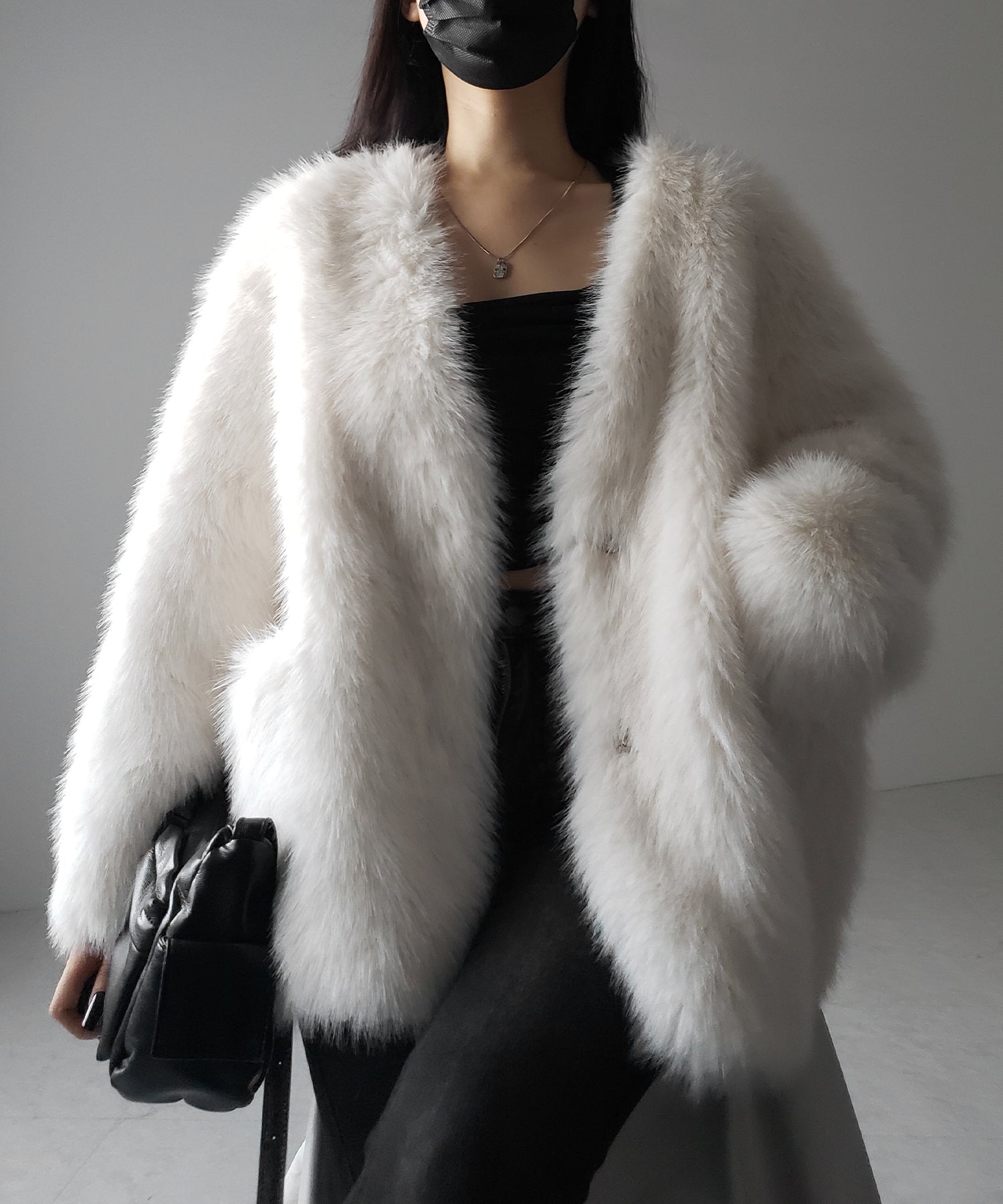 【 ４color 】ミンクライクフェイクファーボリュームコート ／ ｍink-like fake fur volume coat