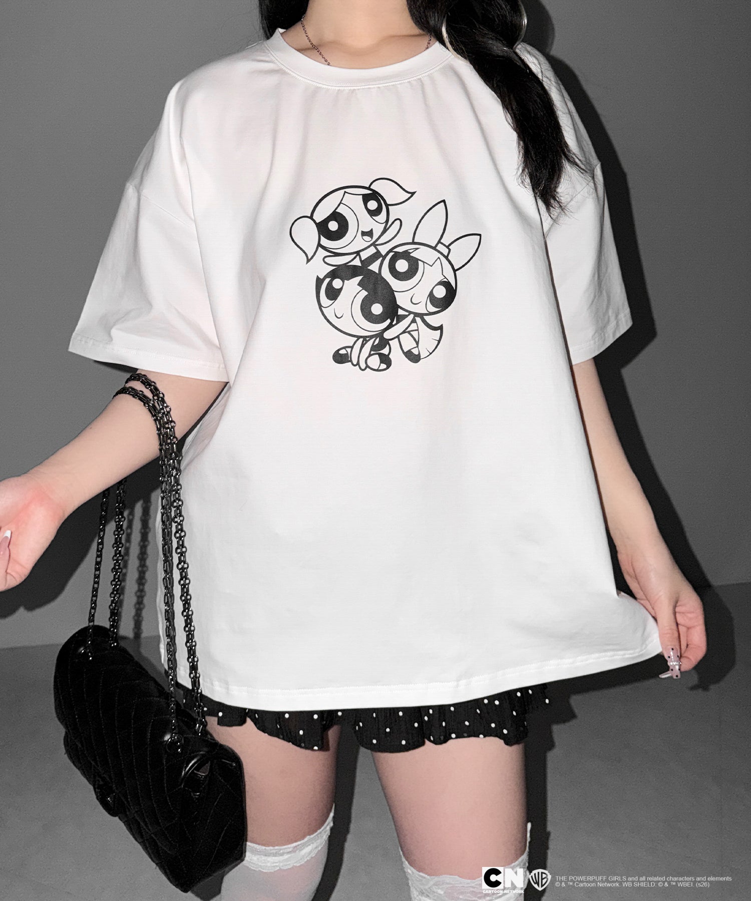 【THE POWERPUFF GIRLS】パワーパフガールズビッグプリントオーバーサイズＴシャツ / big print oversize Tee【 セットアップ着用可能 】