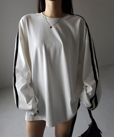【 ２color 】サイドラインビッグＴシャツ ／ side line BIG Tee