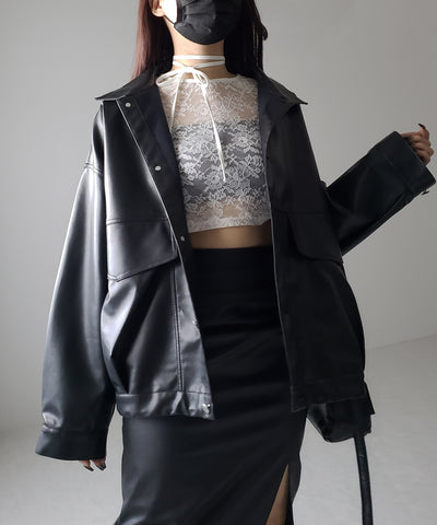 【 ２color 】ストラップリボンショートレーストップス ／ strap ribbon short lace tops