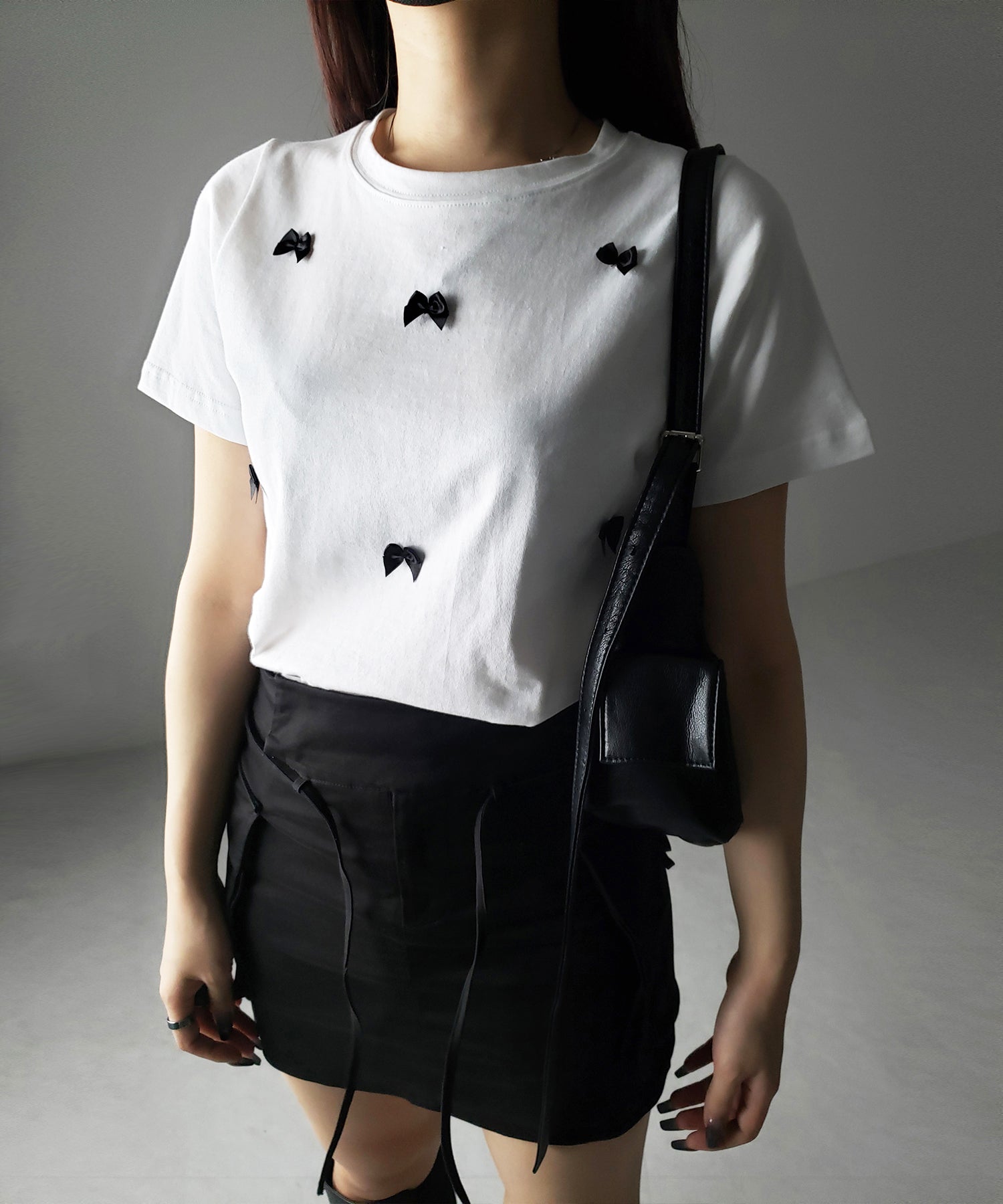 【 ４color 】ミニリボンバレエコアクロップドＴ ／ mini ribbon ballet core cropped Tee