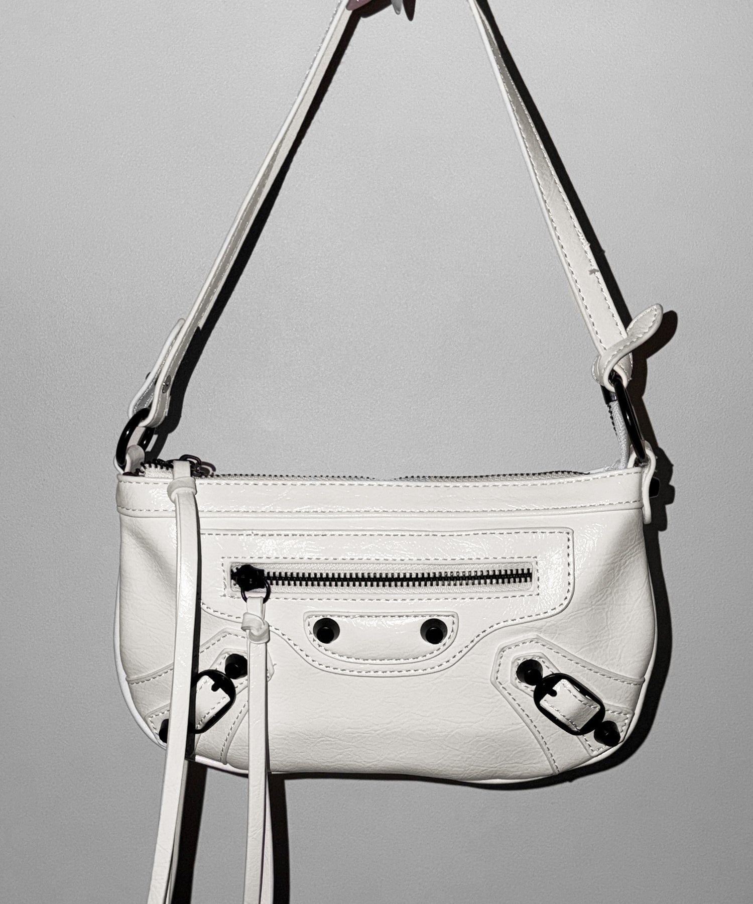 【 ショルダーストラップ付き２WAY 】ヴィンテージライクグランジミニハンドバッグ／ vintage like grunge mini hand bag