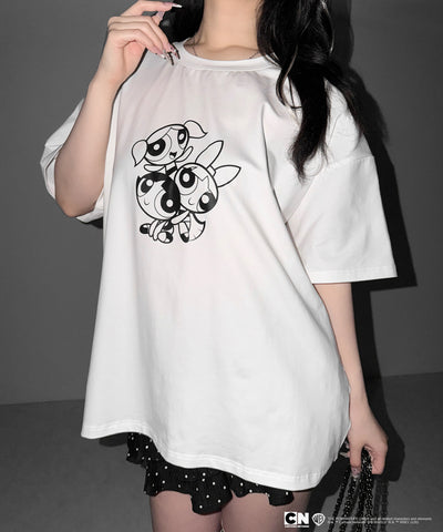 【THE POWERPUFF GIRLS】パワーパフガールズビッグプリントオーバーサイズＴシャツ / big print oversize Tee【 セットアップ着用可能 】
