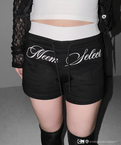 【THE POWERPUFF GIRLS】SETUP パワーパフガールズスクエアネックスリムキャミソール＆レタリングロゴショートパンツ / square neck slim camisole & lettering logo short pants