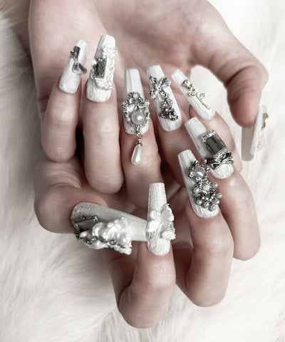 【 限定先行販売 】wishcore angel pearl white nail tips