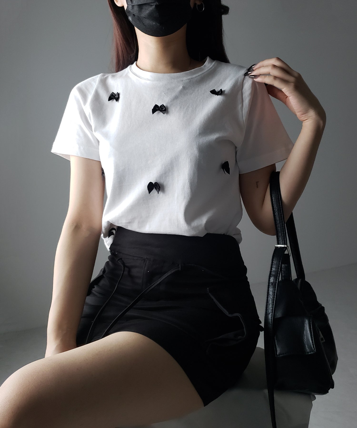 【 ４color 】ミニリボンバレエコアクロップドＴ ／ mini ribbon ballet core cropped Tee
