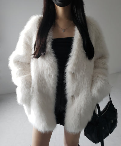 【 ４color 】ミンクライクフェイクファーボリュームコート ／ ｍink-like fake fur volume coat