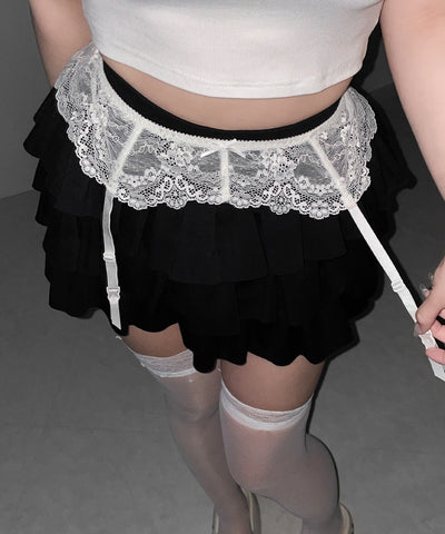レースリボンストラップガーターベルト ／lace ribbon strap garter belt