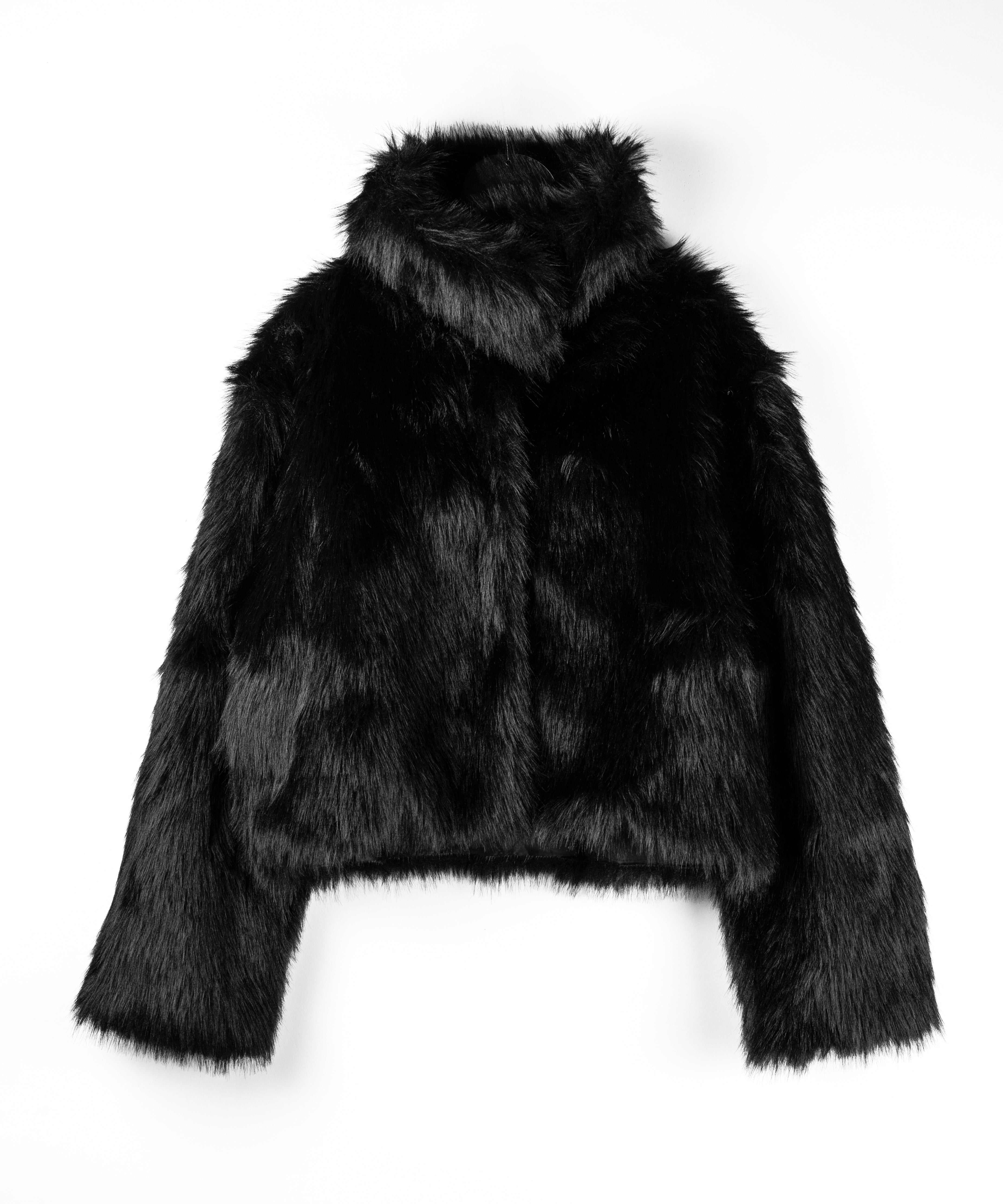 スタンドカラーミックスファーショートコート ／ stand-collar mix fur short coat
