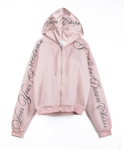 【 セットアップ 】レタリングロゴ刺繍ジップアップパーカー＆ショートパンツ ／ lettering logo embroidery zip-up hoodie ＆ short pants SETUP