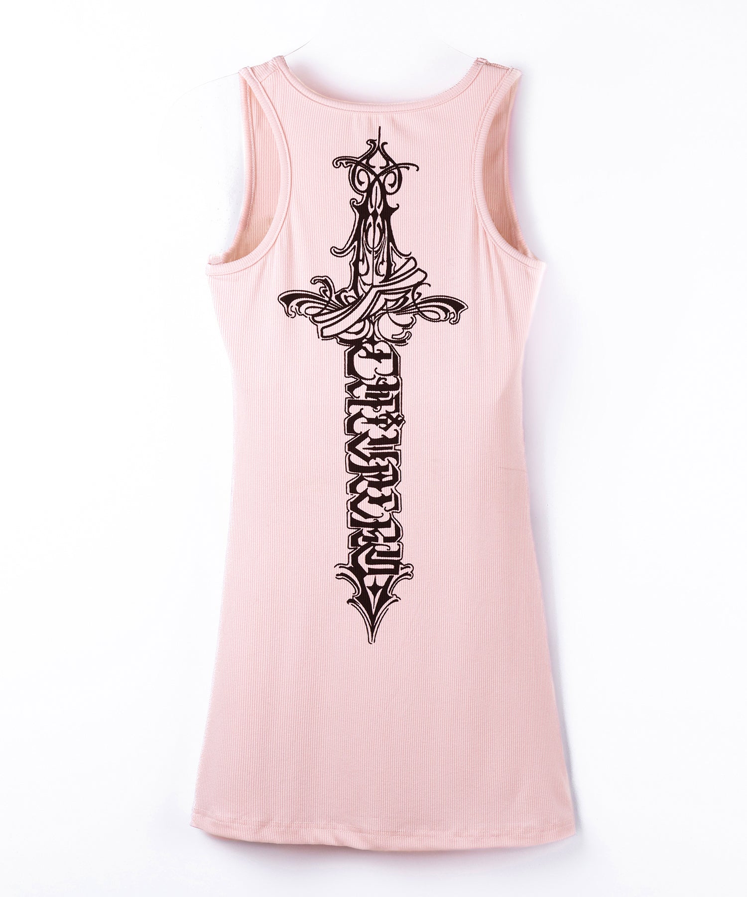 【 新色ピンク追加！】グランジロゴバッククロスタンクトップミニワンピ ／ grunge logo back cross tanktop mini onepiece