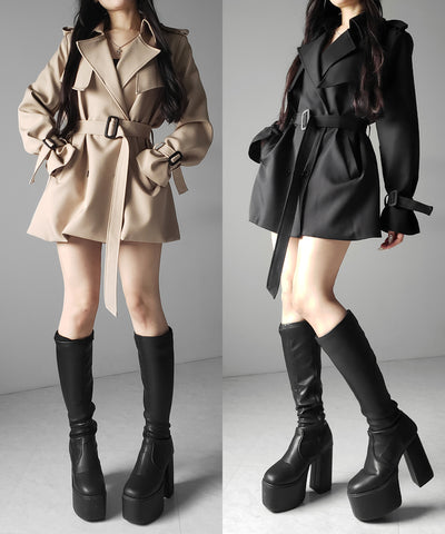 ウエストマークレディミドルトレンチコート ／ waistmark lady middle trench coat