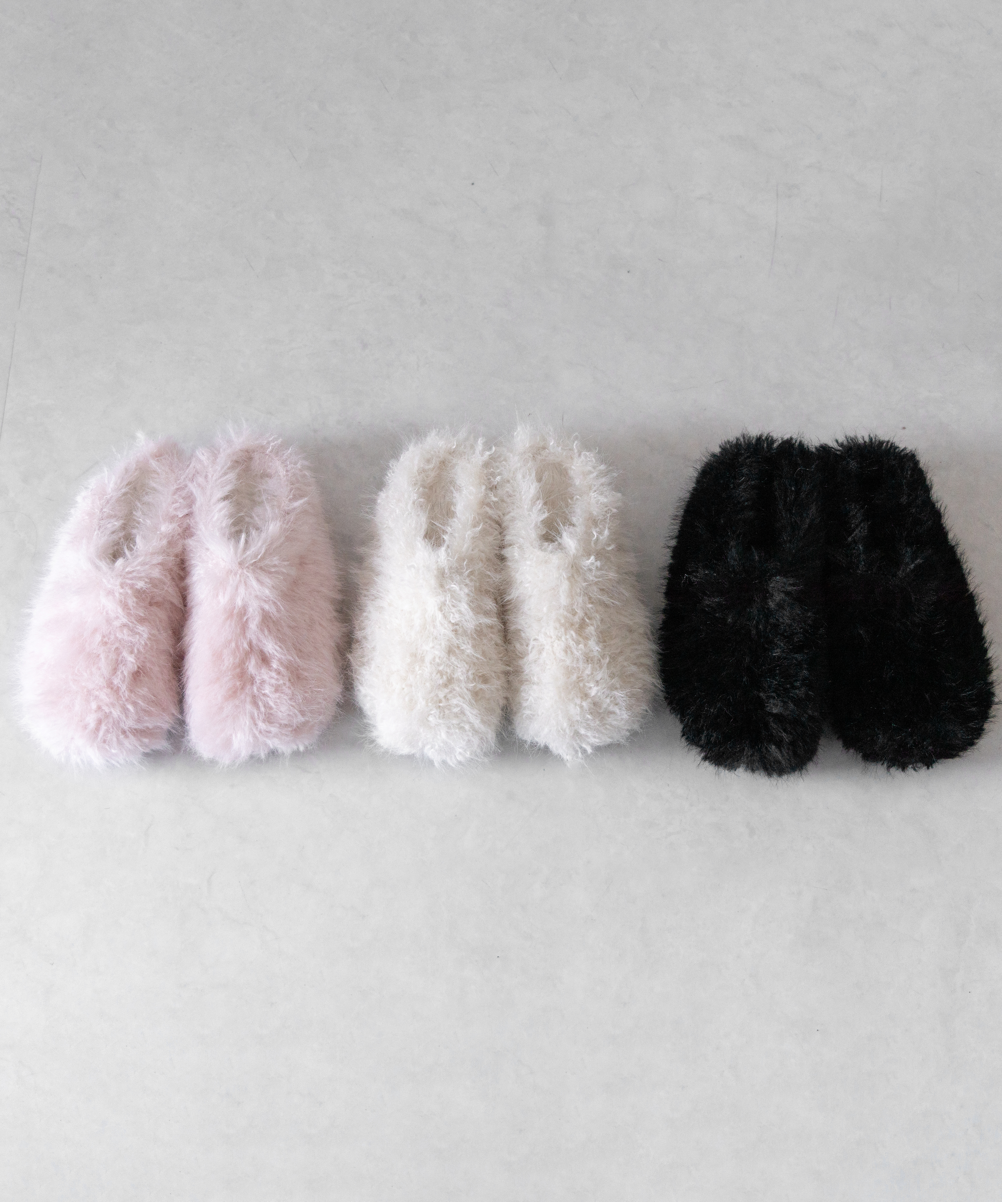 クリンクルフェイクファールームシューズ ／ crinkle fake fur room shoes
