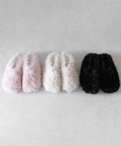 クリンクルフェイクファールームシューズ ／ crinkle fake fur room shoes