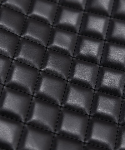 【 A4収納可 】フェイクレザーキルティングトートバッグ ／ fake leather quilted tote bag
