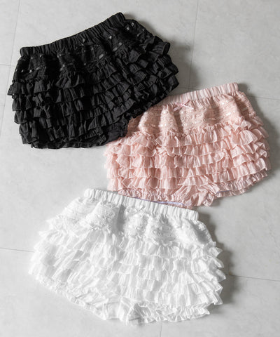 シアーフリルレースショートパンツ ／ Sheer frill lace shorts