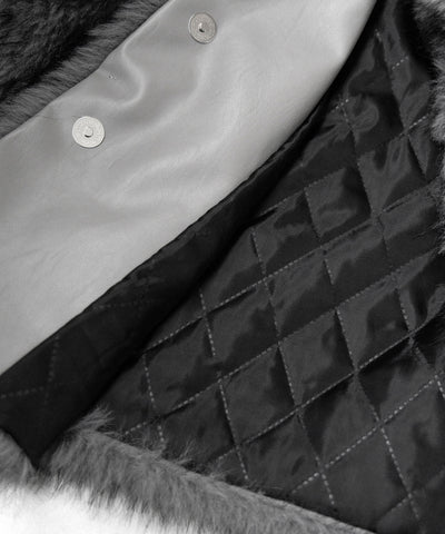 スタンドカラーミックスファーショートコート ／ stand-collar mix fur short coat