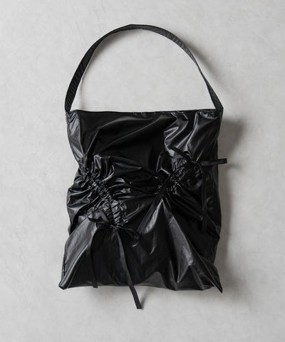 【 ２color 】シャーリングリボンメタリックトートバッグ ／ shirring ribbon metallic tote bag