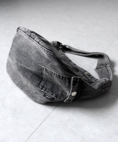 【 ２color 】ブラックタグヴィンテージデニムショルダーバッグ ／ black tag vintage denim shoulder bag
