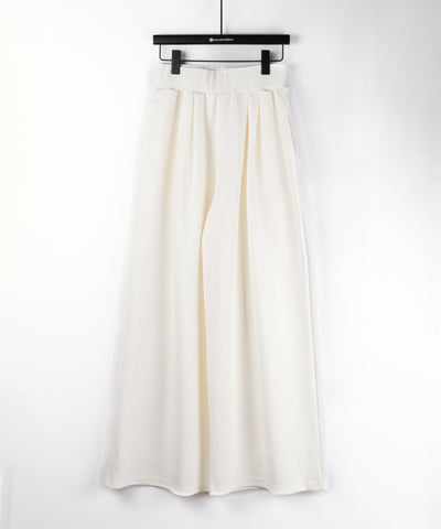 【 セットアップ 】ファーダブルジップワンショルスウェット＆タックワイドスウェットパンツ ／ Fur double-zip one-shoulder sweatshirt ＆ tuck wide sweatpants SETUP