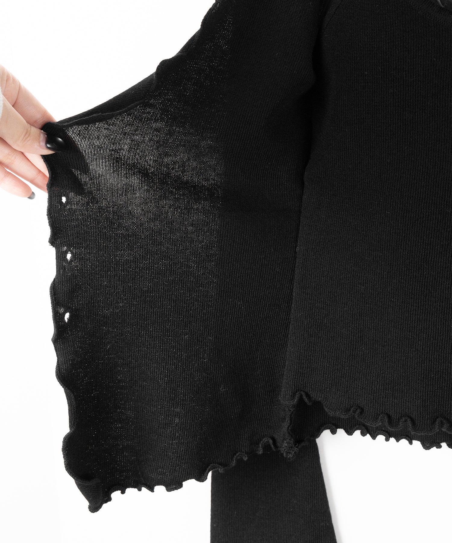 レイヤード風メロースリムニットカーディガン ／ layered mellow slim knit cardigan